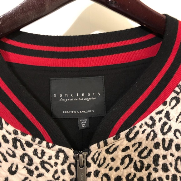 Sanctuary Black/White Leopard Print Coat XL - Picture 3 of 7